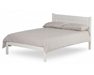 4ft6 Double White wood bed frame.Low foot board end